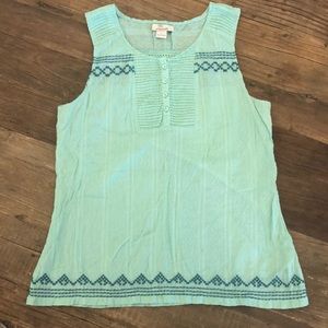 Boho hippie embroidered tank breathable NWOT